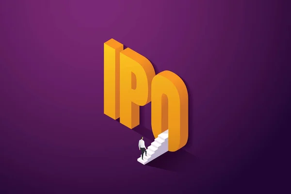 Ipo Інвестиційні Можливості Збільшують Комерційну Вартість Компанії Ізометричний Векторний Малюнок — стоковий вектор