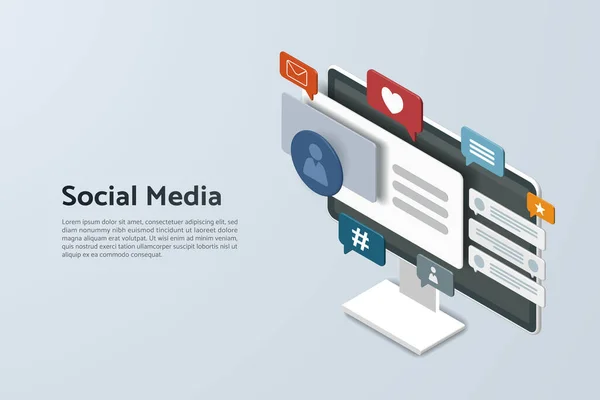 Social Media Platform Social Media Icons Online Social Communication White — стоковый вектор