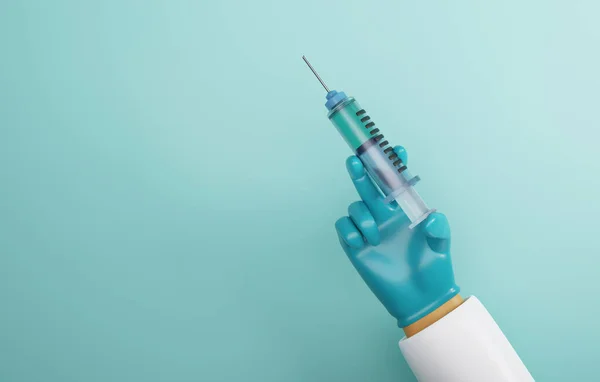 Orvos Gumikesztyűt Visel Világoszöld Háttérrel Vírusellenes Vakcina Használata Egészségügyi Antivirális — Stock Fotó