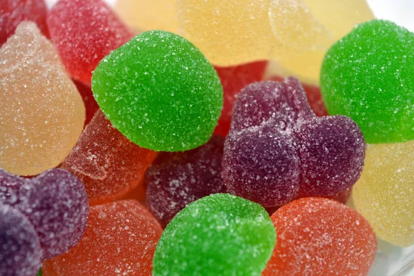 Piękne Jasne Kolorowe Słodkie Cukierki Wykonane Naturalnego Soku Owocowego Postaci — Zdjęcie stockowe