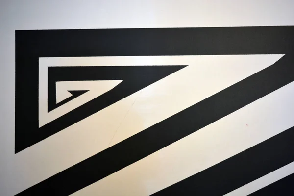 Black White Drawing Stripes Different Widths Lengths Consisting Chaotic Angles — Stockfoto