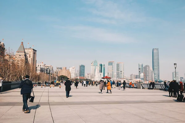 中国上海 1月21日 2019年1月21日在中国上海街上行走的人群 — 图库照片