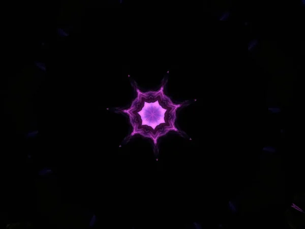Purple Neon Light Glowing Night Time Abstract Symmetry Art Neon — Foto de Stock