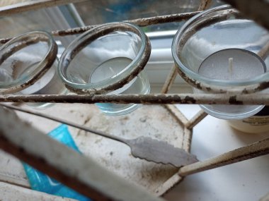 Mum kenarı ışıkları. 