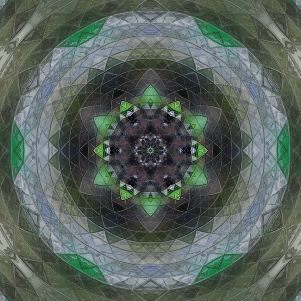Green Mandala Pattern Tribal — Stock Photo, Image
