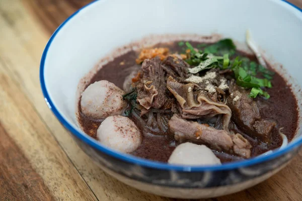 Braised Beef Clear Noodle Met Vlees Ballen Soep Stoofpot Ekaehla — Stockfoto