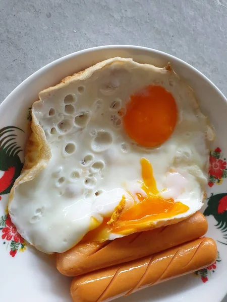 Frühstücksbuffet Mit Weich Gekochten Eiern Und Vintage Kaffee Thailändischer Art — Stockfoto