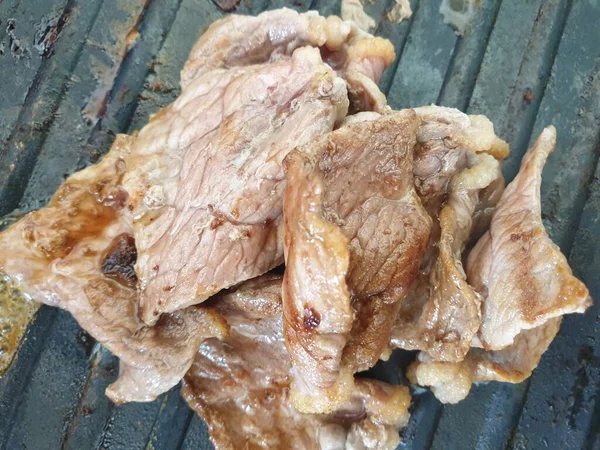 Carne Cruda Parrilla Res Cerdo Barbacoa Barbacoa Alimento Para Cocinar —  Fotos de Stock