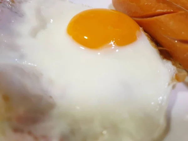 Comida Desayuno Con Huevos Cocidos Café Vintage Estilo Tailandés Venta — Foto de Stock