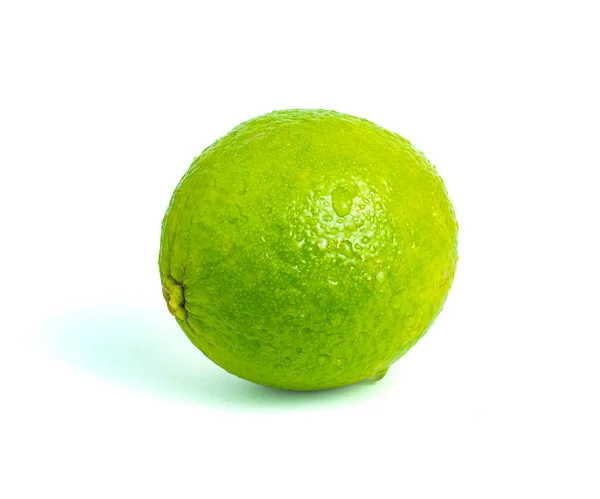 Image Closeup Isolated Whole Lime Lemon Ripe Green Color Sour — Stock Photo, Image