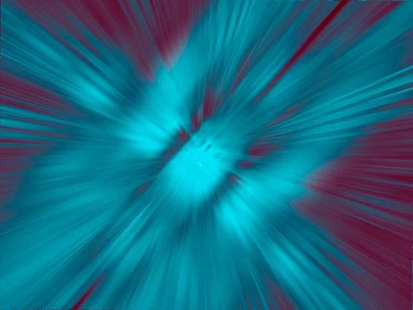 Turkusowe niewyraźne tło ruchu z promieni światła - ilustracja 3D — Zdjęcie stockowe