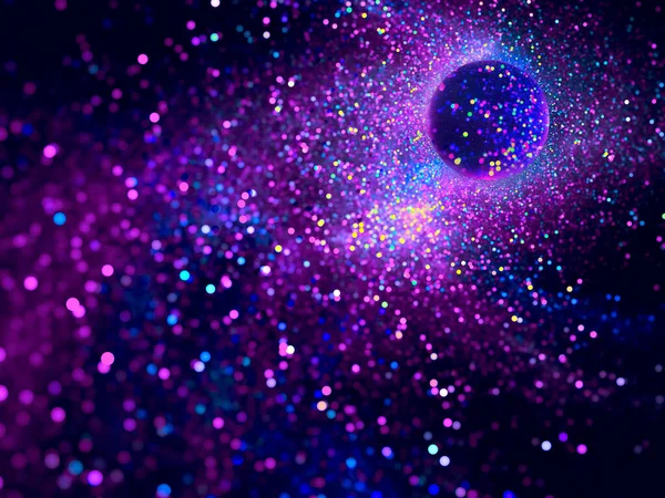 Blue and purple space or festive background - abstract illustration — Stock Photo, Image