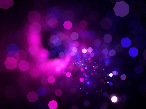 Bright festive blurred background with polyhedron bokeh - abstract illustration — стоковое фото