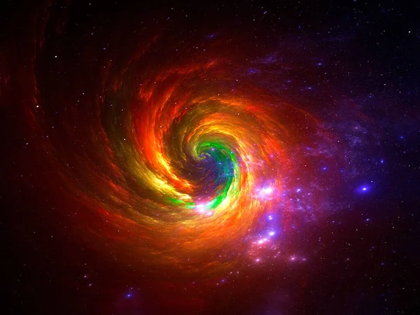 Multicolor space background - bright spiral galaxy - abstract illustration — Fotografia de Stock