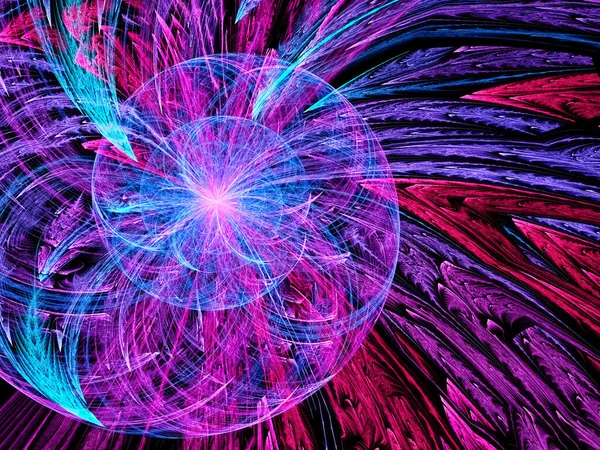 Spirale multicolore lumineuse - illustration fractale abstraite générée par ordinateur — Photo