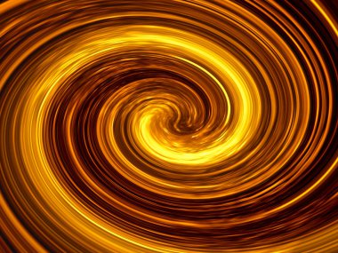 Metalik parlak altın fraktal spiral - soyut çizim