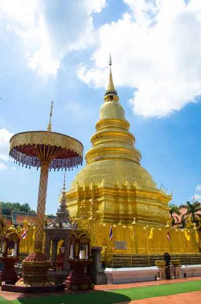 Temple Wat Phrathat Hariphunchai Lamphun Northern Thailand Asia — Stockfoto