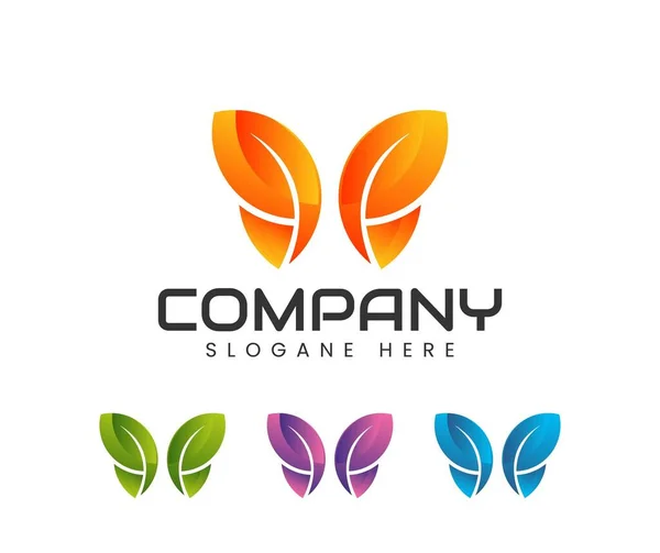 Modern Butterfly Colourful Logo Design Concept Template Butterfly Logo Simple — Stock Vector
