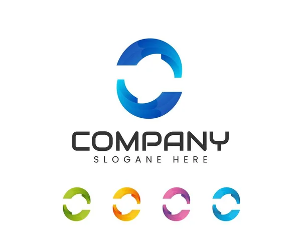 Color Abstract Logo Set Business Company Corporate Identity Design Elements — Stock Vector