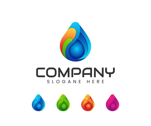 Colourful Water Drop Logo Vector Abstract Drop Logo Design Elements — Stock Vector