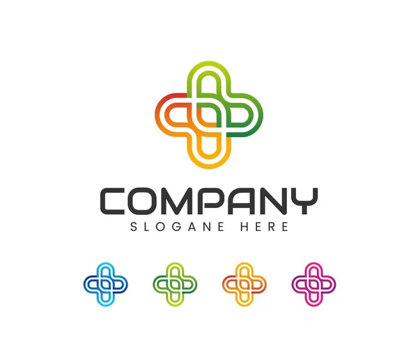 Medical Pharmacy Logo Design Template Creative Health Care Concept Liner — Stock Vector