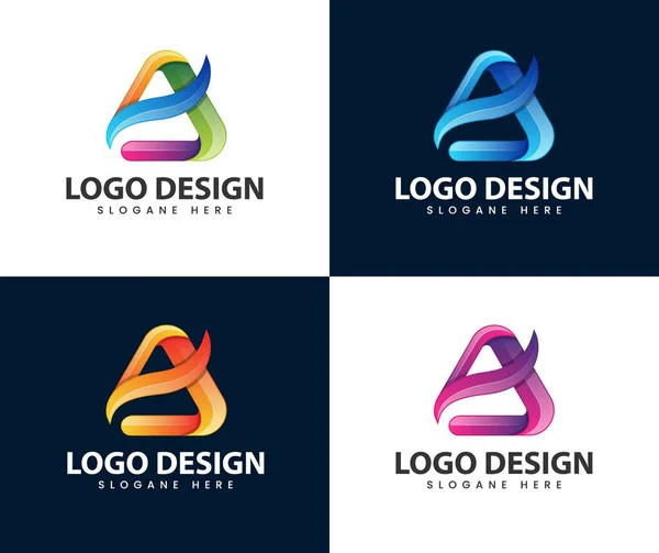 Abstract Play Media Letter Logo Design Play Media Letter Logo — Vetor de Stock