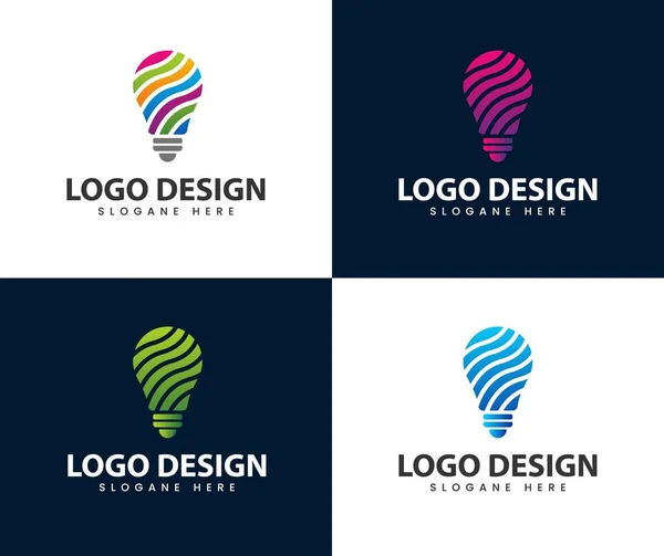 Abstract Modern Creative Idea Light Bulb Logo Light Bulb Logo — Vetor de Stock