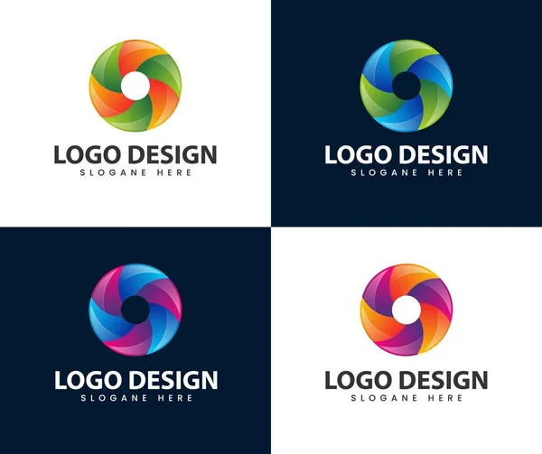 Abstract Colourful Circle Logo Design — Vector de stock