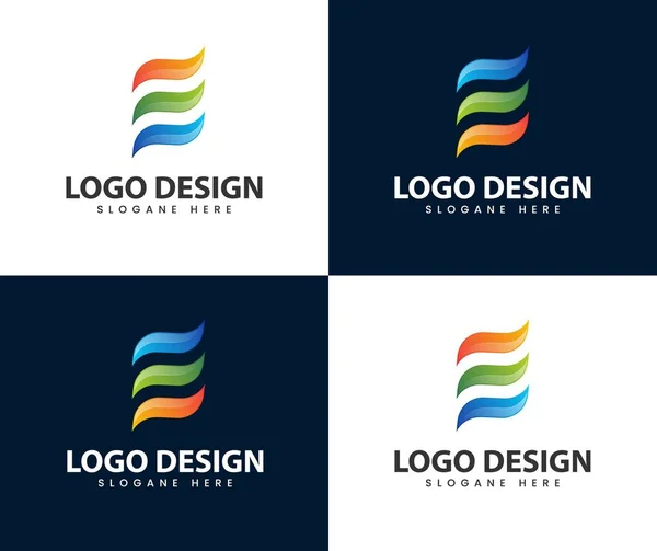 Abstract Modern Logo Design Letter Logo Wave Style Design Illustration — Stockvektor