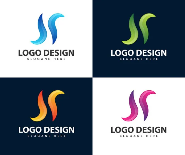 Abstract Modern Negative Space Logo Design Creative Design Concept Modern — Vetor de Stock