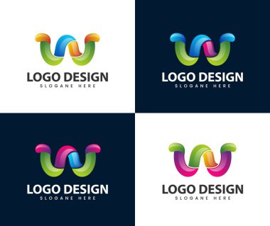 Abstract letter w logo design. Letter W logo icon design template elements. Business corporate letter W logo design vector. Colorful letter W logo vector template
