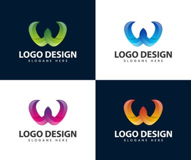 Abstract modern letter w logo design. W Letter Logo Template vector illustration design