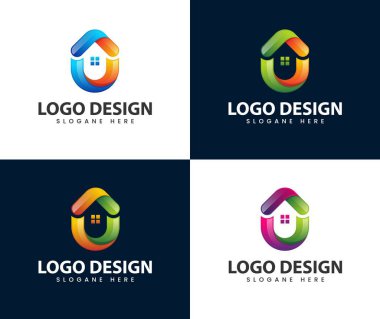 Up letter u real state logo design. initial letter U and UP letter logo design template