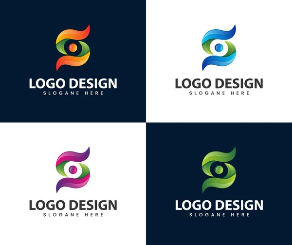 Abstract Modern Letter Logo Circle Dot Logo Modern Design Letter — Stockvektor