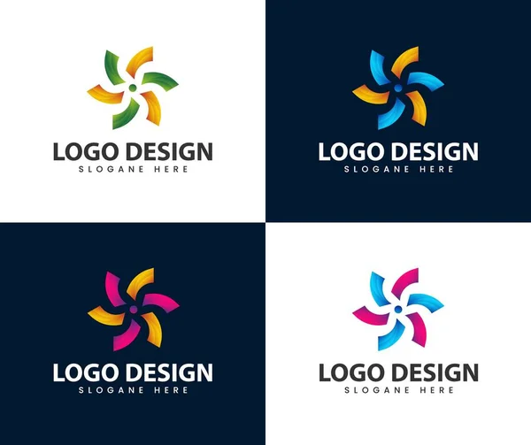 Abstract Modern Logo Design Circle Dot — Image vectorielle