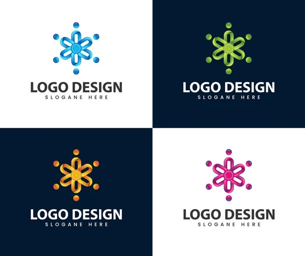 Abstract Unity People Care Logo Design Colorful Smooth Gradient Unity — Vector de stock