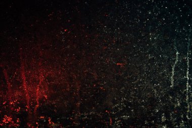 Uzay soyut arkaplanı. Noel arkaplanı. Parlak kırmızı kristallerin dokusu. Mistik yıldız ışığı uzayı.