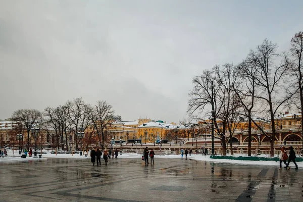 Alexander Garden Inverno Praça Vermelha Moscovo Viaje Para Rússia Dezembro — Fotografia de Stock