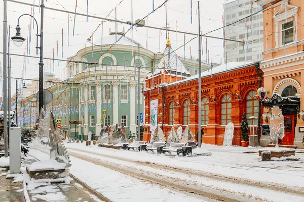 Vánoční Ozdoby Ulicích Moskvy Zimní Čas Prázdninové Přípravy Ledna 2015 — Stock fotografie