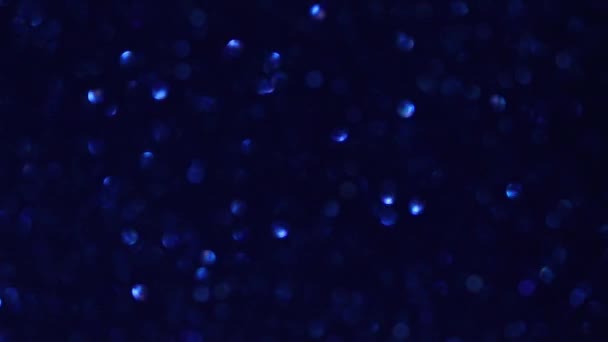 Fundo Azul Abstrato Bokeh Brilhante Cenário Natal Luzes Defocus Para — Vídeo de Stock