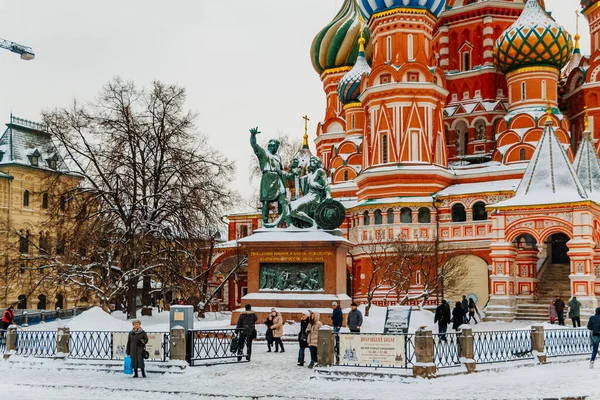 Red Square Moscow Winter Travel Russia December January Famous Place — Stock Photo, Image
