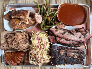 barbeque food top view on the table