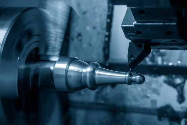 Машина Cnc Lathe Формує Частини Металевого Валу Technology Metal Working — стокове фото