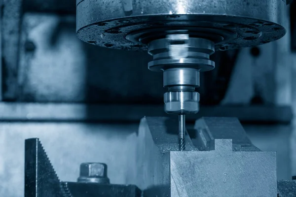 Processo Fabricação Matriz Imprensa Por Fresadora Cnc Com Ferramenta Moinho — Fotografia de Stock