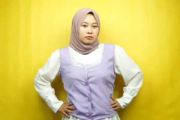Beautiful Young Asian Muslim Woman Pouting Angry Feeling Annoyed Dissatisfied — Stock Photo, Image