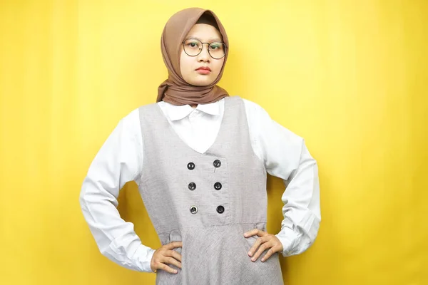 Beautiful Young Asian Muslim Woman Pouting Angry Feeling Annoyed Dissatisfied — Stock Photo, Image