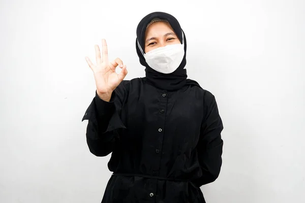 Moslim Vrouwen Met Witte Maskers Corona Virus Beweging Covid Beweging — Stockfoto