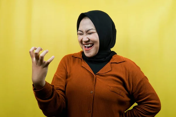 Hermosa Joven Asiático Musulmán Mujer Molesto Enojado Insatisfecho Disgustado Odioso —  Fotos de Stock