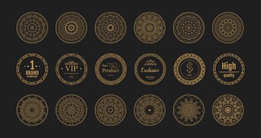 Düğün kartları için retro dekorasyon vektör seti, dekorasyon kartları, farklı basılı ürünlerin çerçeve başlığı.