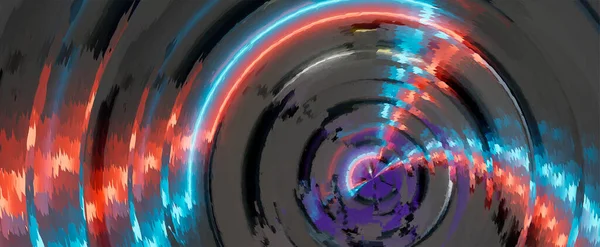 Αφηρημένο τεχνολογικό υπόβαθρο με νέον φωτεινό μπλε λάμψη και κόκκινες λάμψεις. Διάνυσμα σκούρο γκρι και μωβ φόντο με ακτίνες λέιζερ. Τεχνολογία — Διανυσματικό Αρχείο